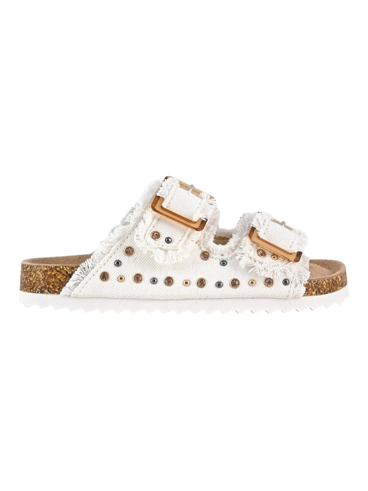 COLORS OF CALIFORNIA Girls' Denim Sandal With Studs HC.2409 OFF off white