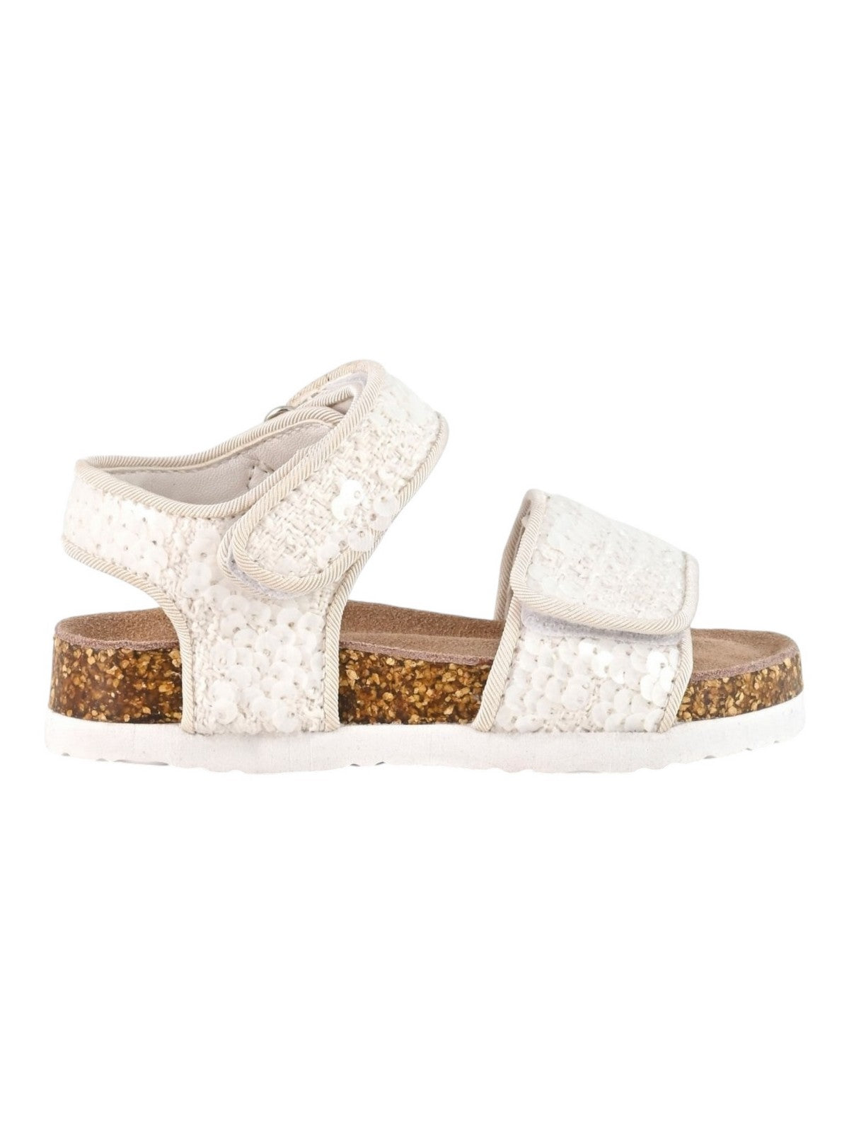 COLORS OF CALIFORNIA Girls' Sandal Sequins Velcro Strap HC.2501 WHI WHITE