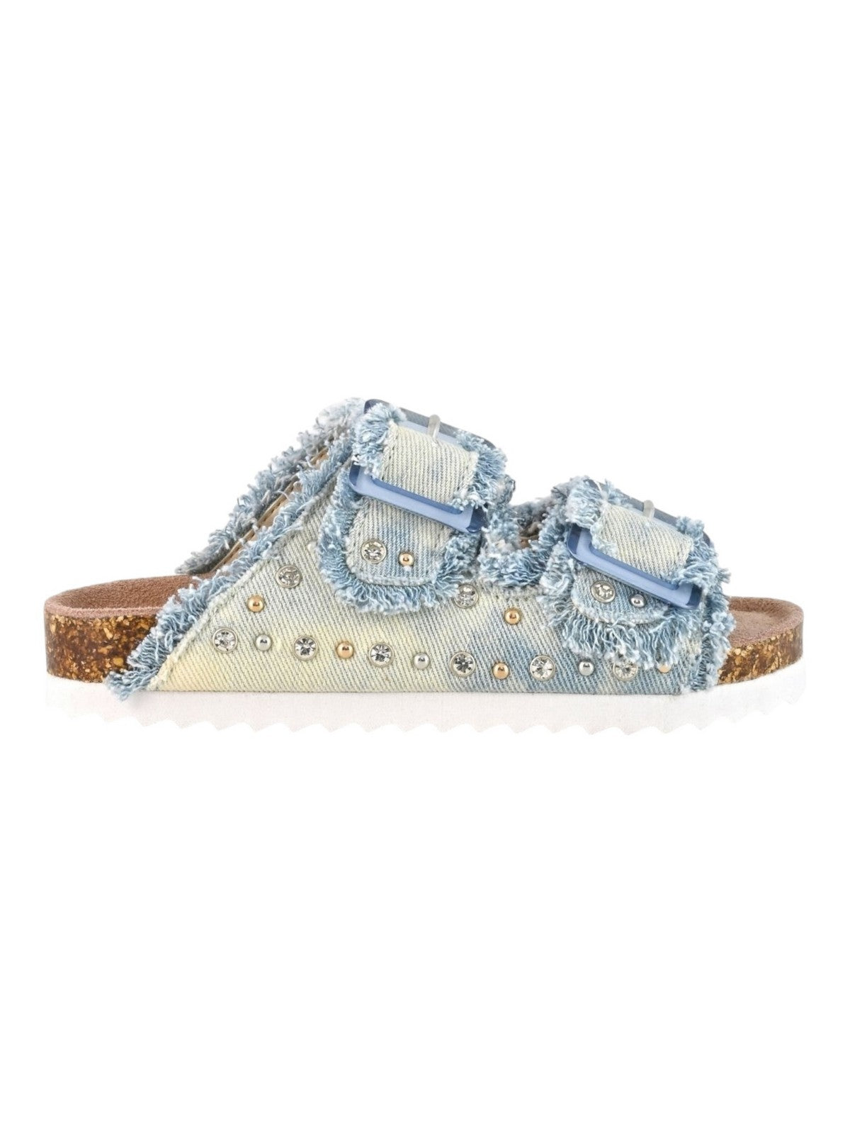 COLORS OF CALIFORNIA Girls' Denim Sandal With Studs HC.2409 WHI WHITE