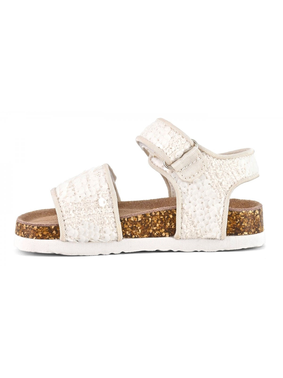 COLORS OF CALIFORNIA Girls' Sandal Sequins Velcro Strap HC.2501 WHI WHITE