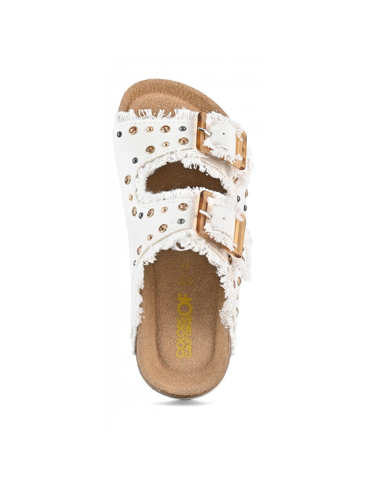 COLORS OF CALIFORNIA Girls' Denim Sandal With Studs HC.2409 OFF off white