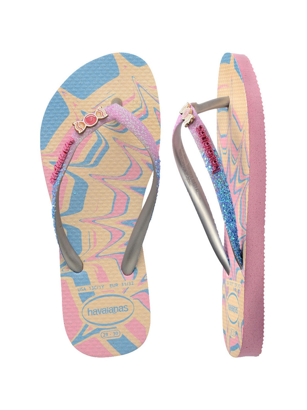 HAVAIANAS Infradito Bambine e ragazze Hav. Kids slim glitter trendy 4146976.9321 Rosa
