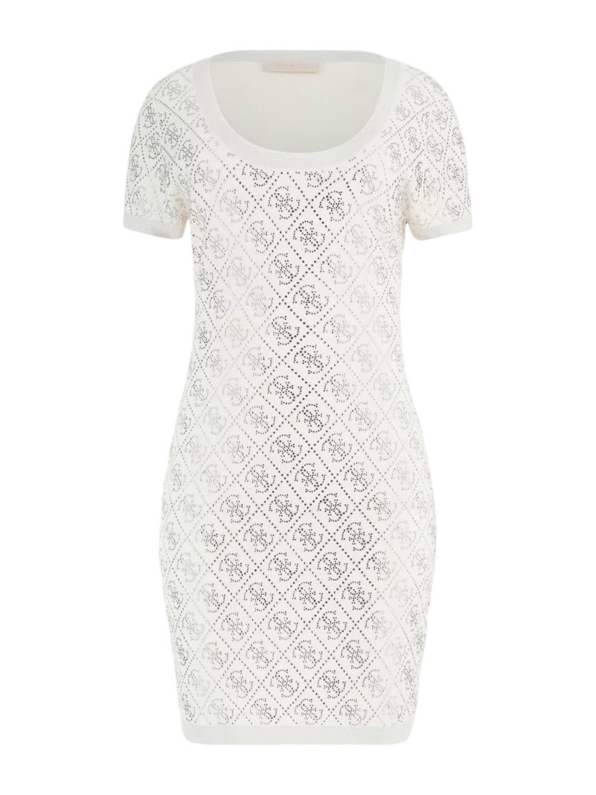 GUESS Abito Donna PAIGE 4G STONES SS DRESS SWTR W4YK28 Z3FN0 G012 Bianco - Stilato