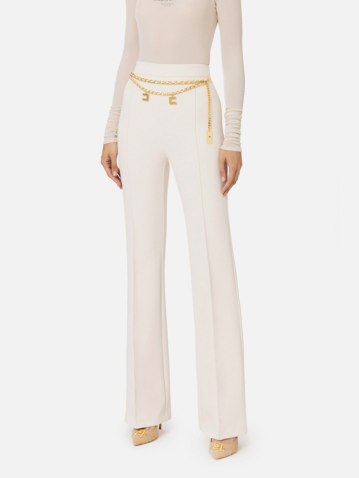 Elisabetta Franchi Pantalone Bianco Donna PAT3546E2 193 - Stilato