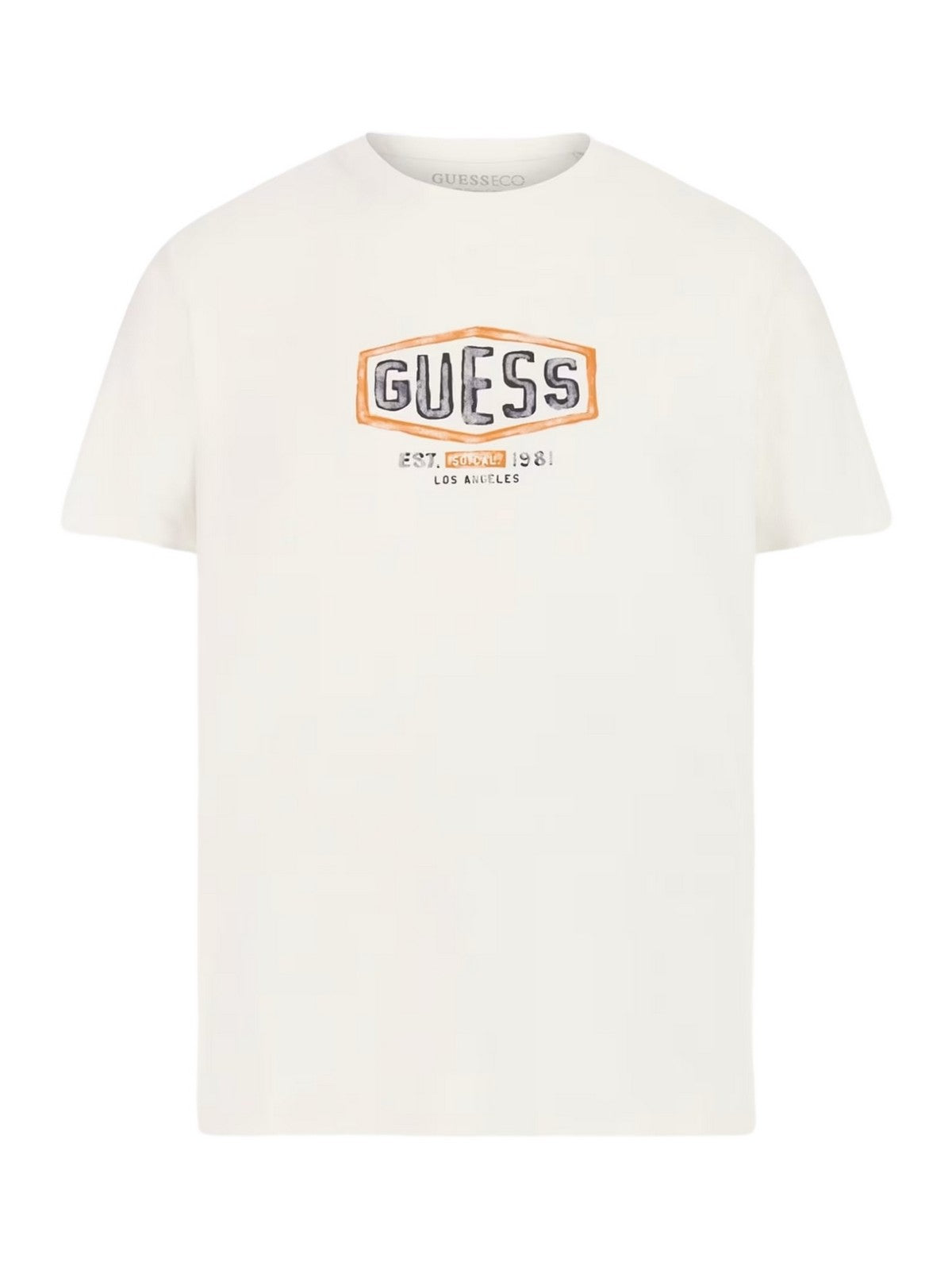 GUESS T-Shirt e Polo Uomo SS CN GUESS BOX CRAC M4RI33 J1314 G011 Bianco - Stilato