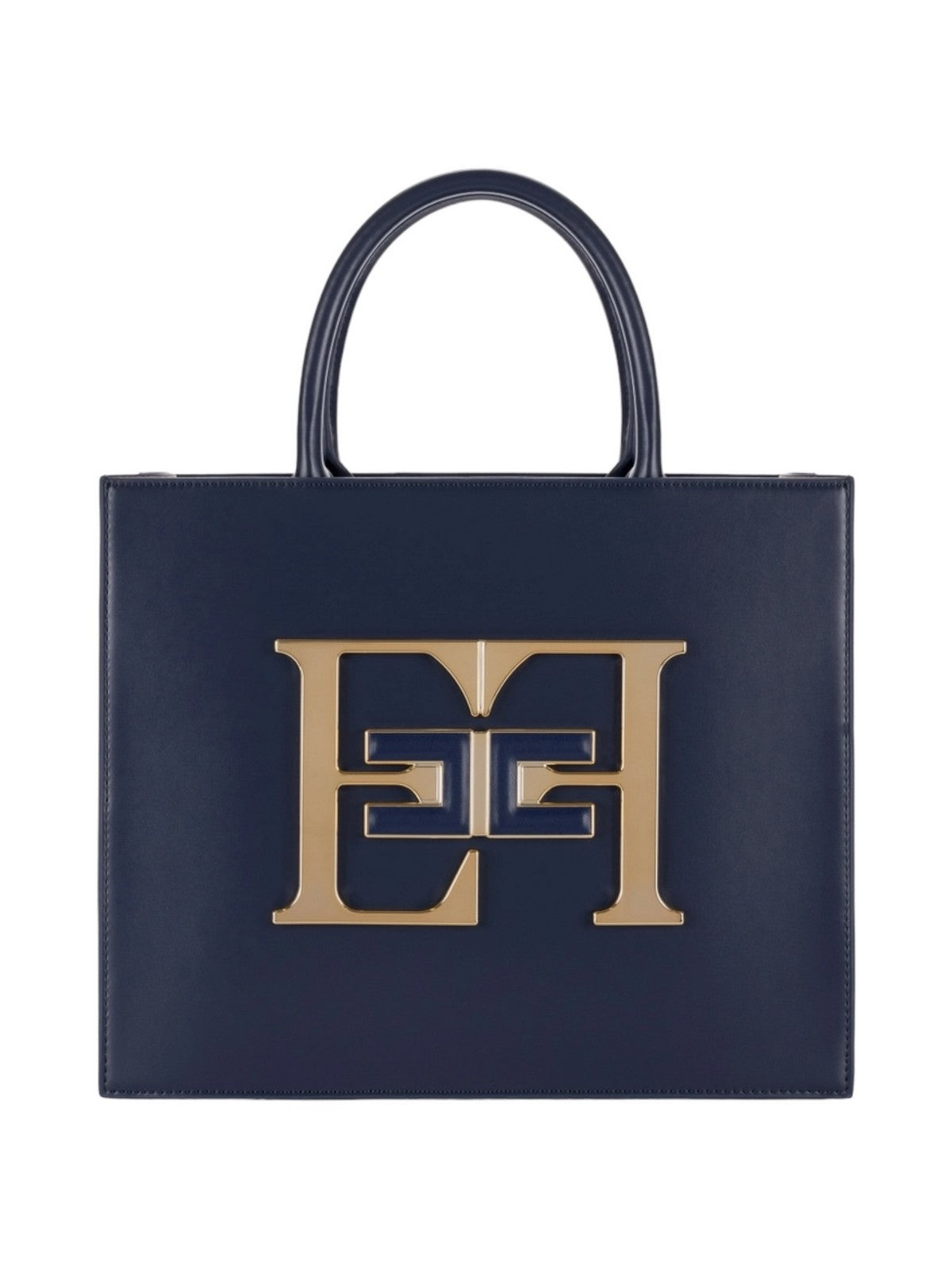 Borsa a Mano Donna Blu Elisabetta Franchi Media Con Logo - BS05A46E2 B75 - Stilato