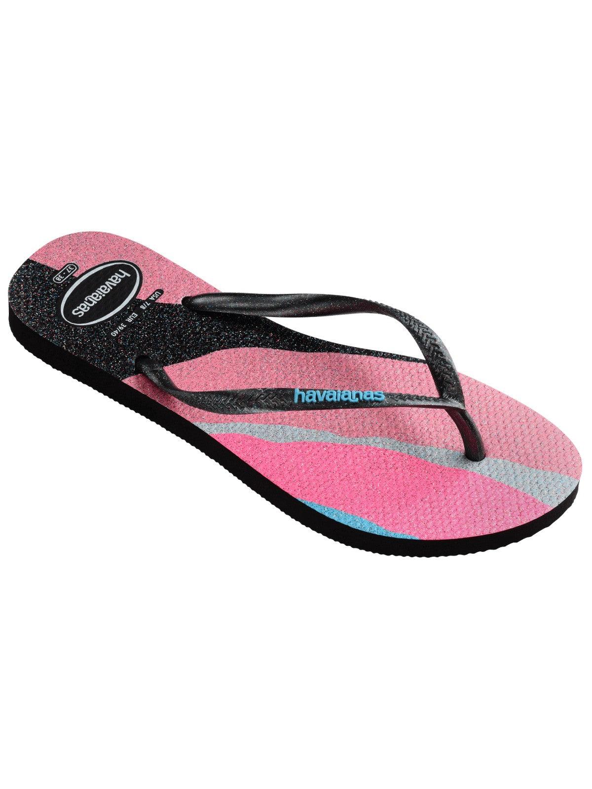 HAVAIANAS Infradito Donna Hav. Slim palette glow 4145766.0090 Nero - Stilato