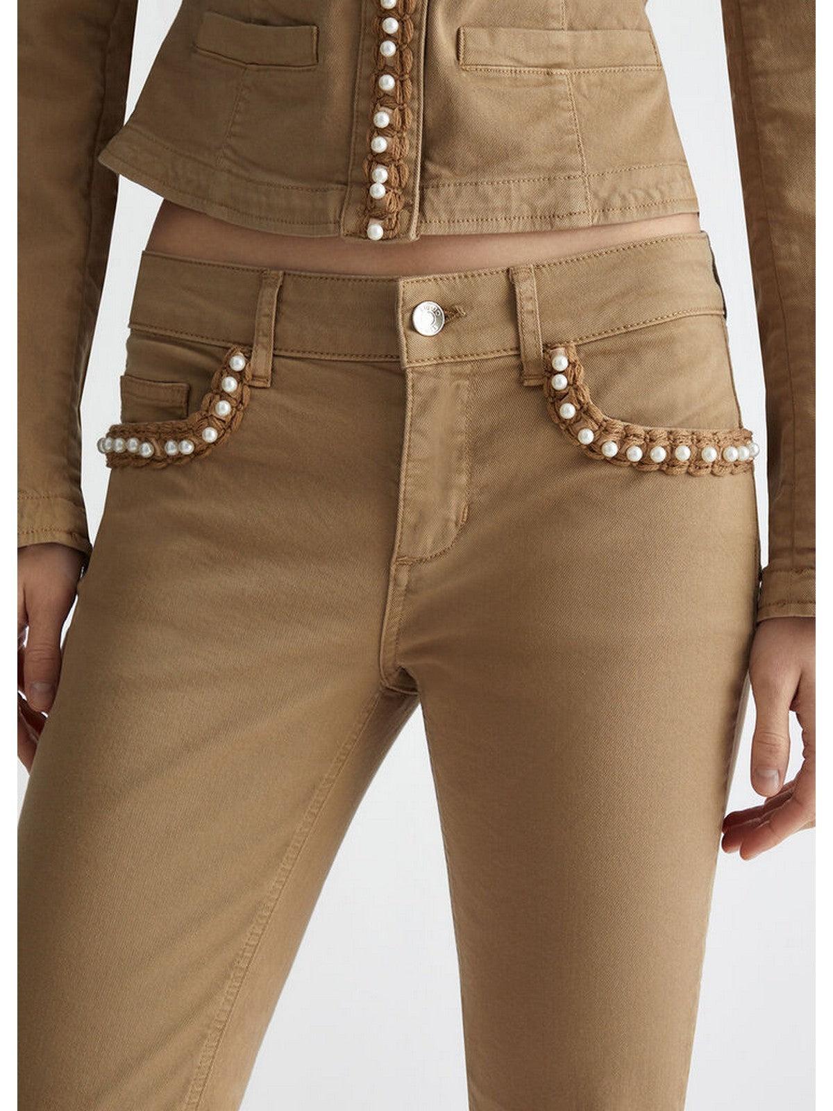 LIU JO WHITE Pantalone Donna MA4277T3489 71022 Beige - Stilato