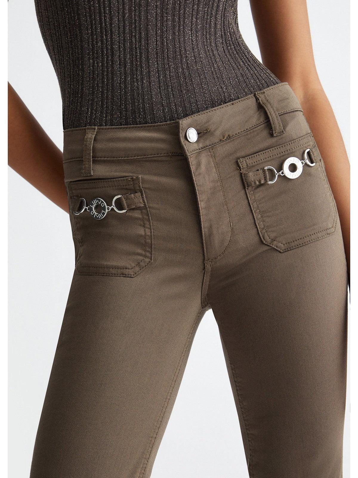 LIU JO WHITE Pantalone Donna MA4291T7144 X0542 Verde - Stilato