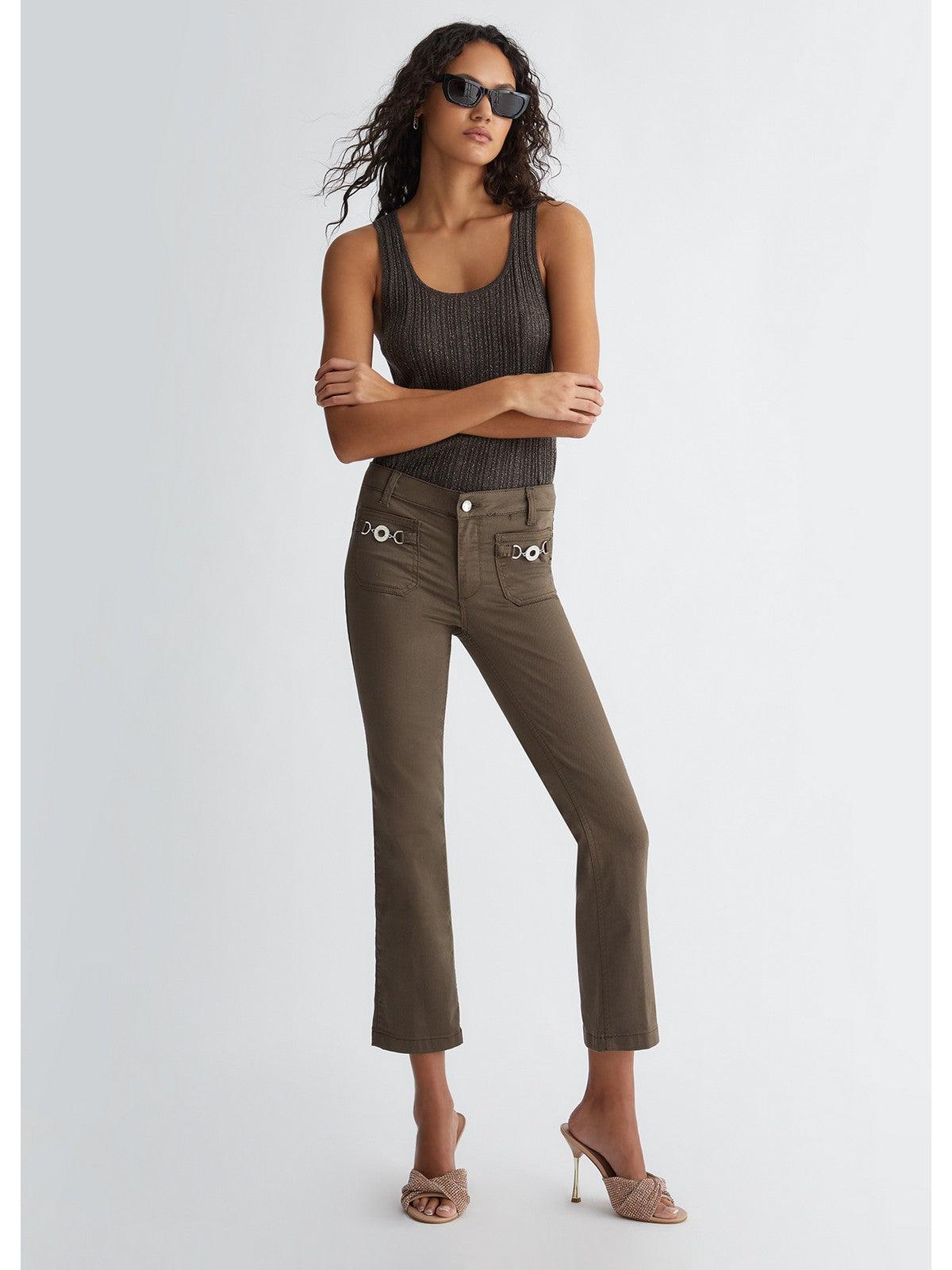 LIU JO WHITE Pantalone Donna MA4291T7144 X0542 Verde - Stilato
