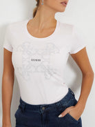 GUESS T-Shirt e Polo Donna Ss Cn 4G Logo Tee W4RI35 J1314 A60W Rosa - Stilato