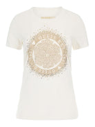 GUESS T-Shirt e Polo Donna Ss Cn Round Camelia W4RI47 J1314 G011 Bianco - Stilato