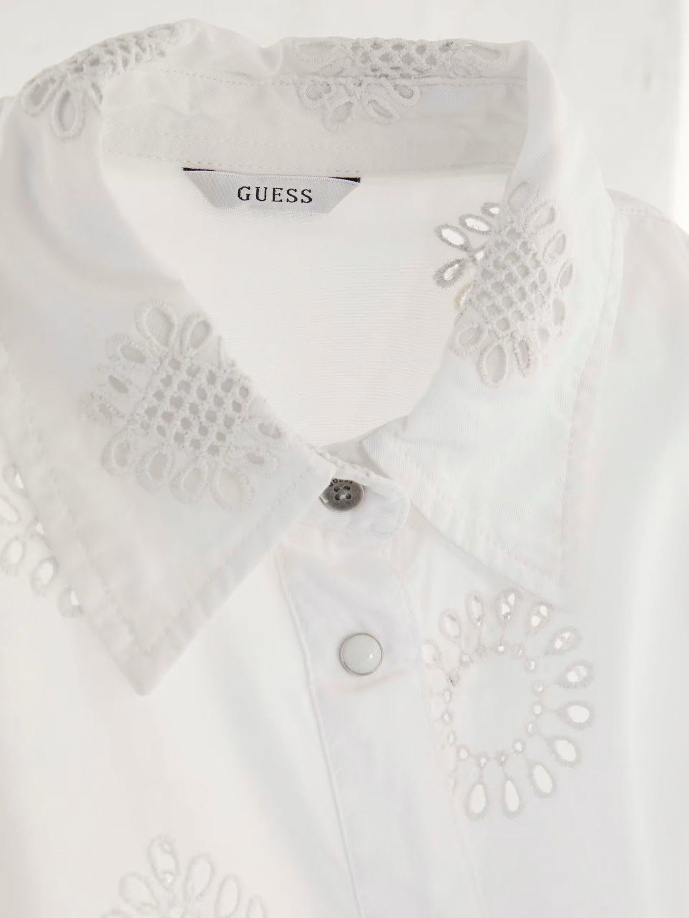 GUESS Camicia Donna Brigitte Shirt W4GH34 WG822 F0E1 Bianco - Stilato