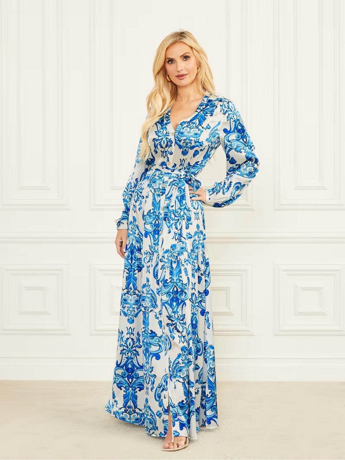 MARCIANO Abito Donna NOMAD MAXI DRESS 2GGK70 9700Z P7PT Blu - Stilato