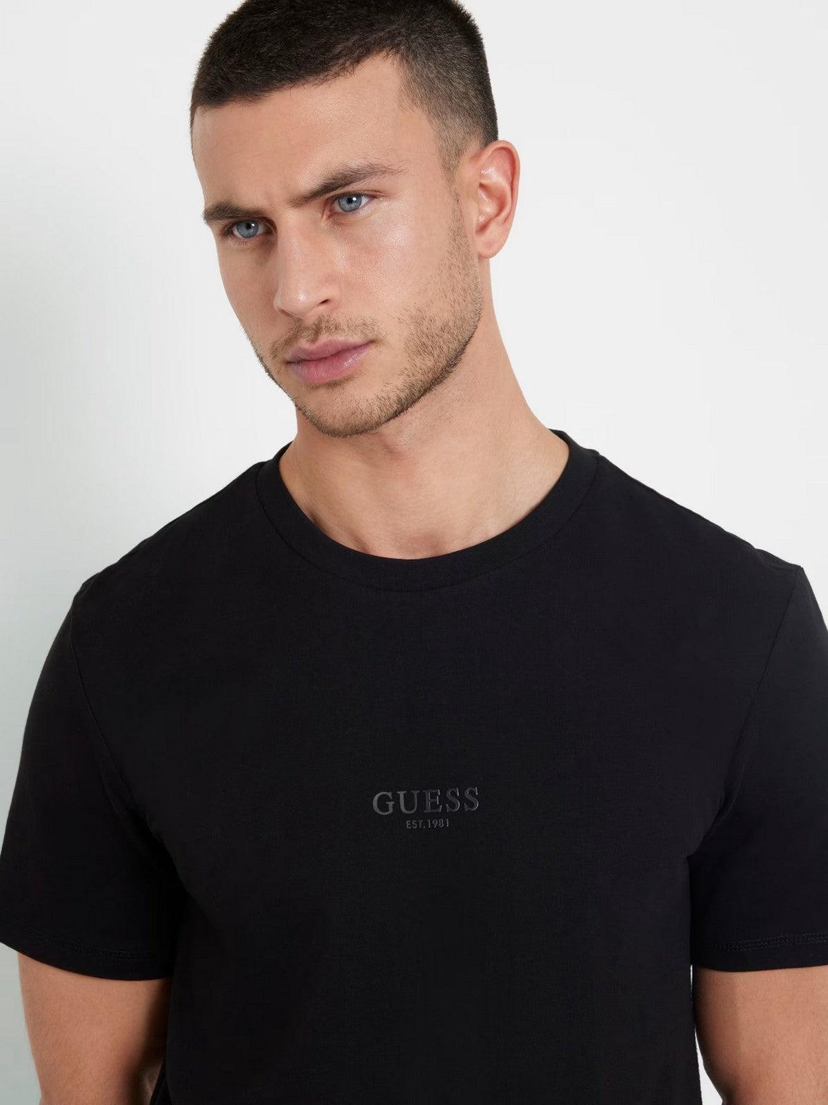 GUESS T-Shirt e Polo Uomo AIDY CN SS TEE M2YI72 I3Z14 JBLK Nero - Stilato