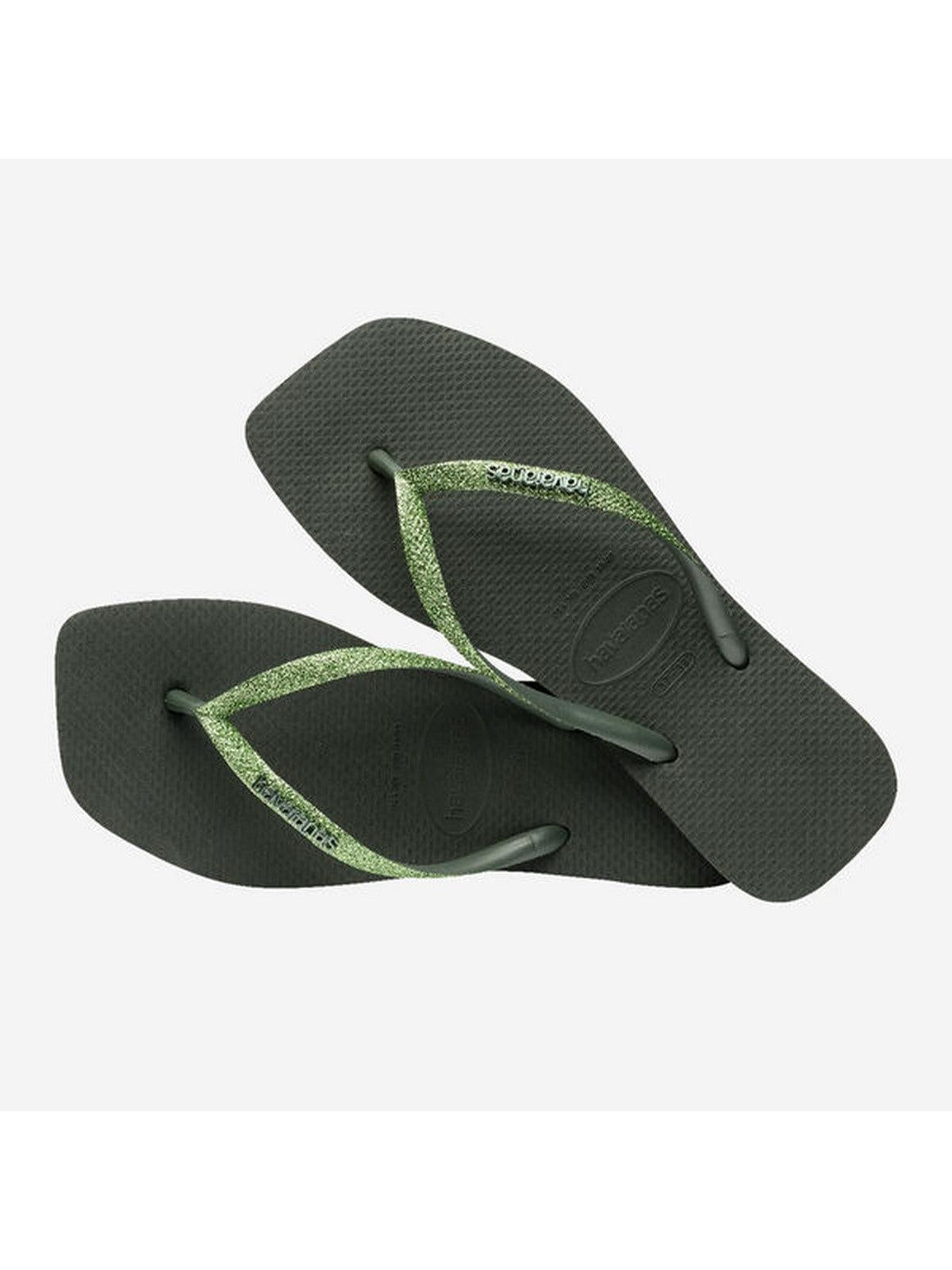 HAVAIANAS Infradito Donna Hav. Square glitter 4148102.4896 Verde - Stilato