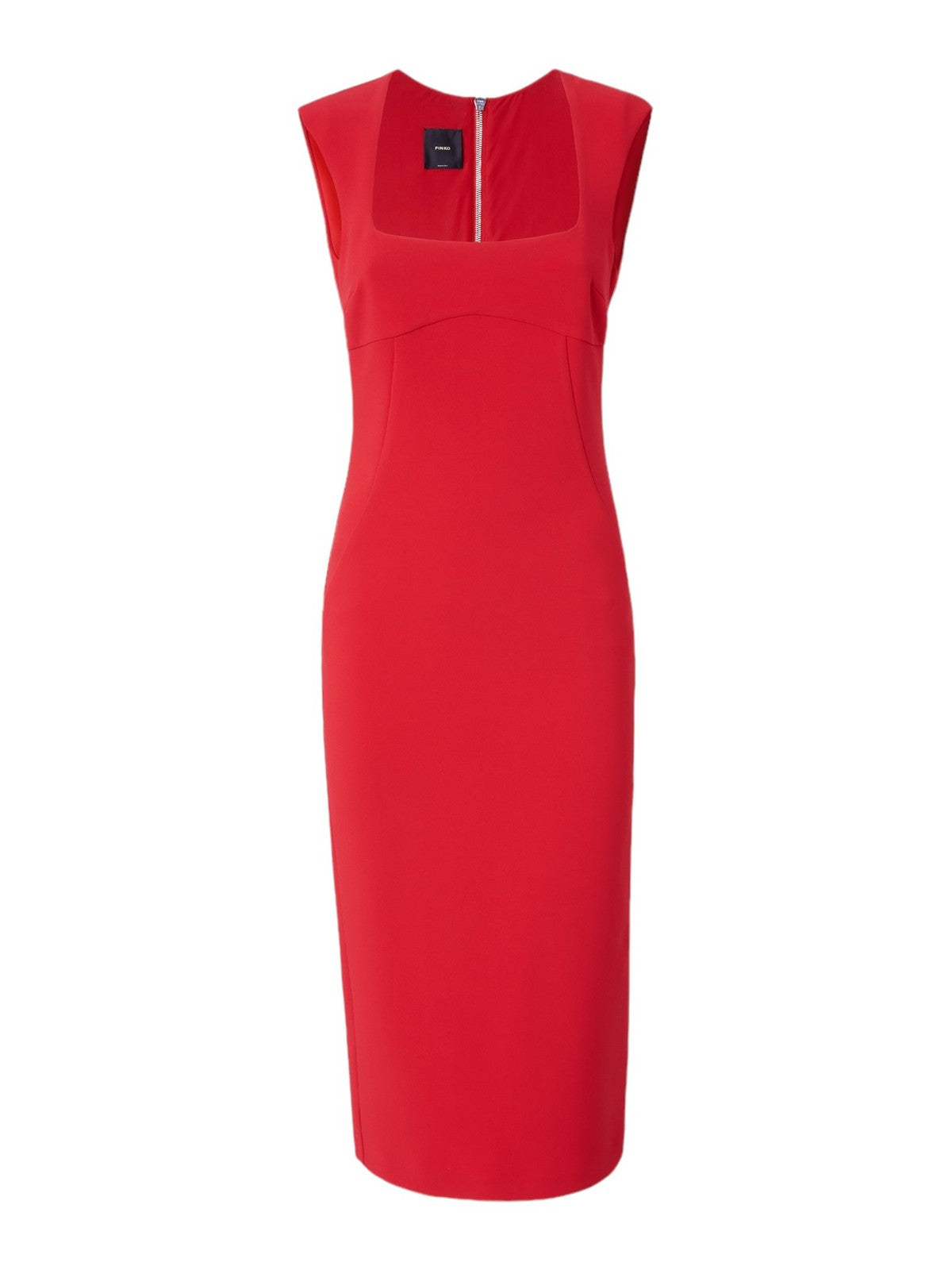 Abito Midi Pinko Rosso Da Donna In Crêpe Stretch - 103960-A20A RA1 - Stilato