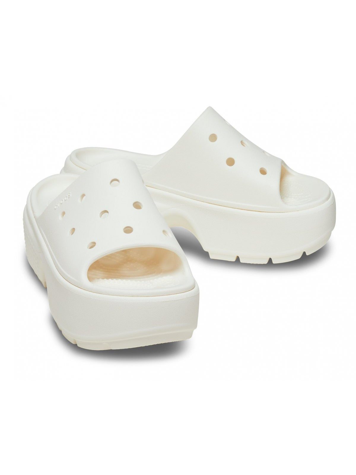 CROCS Ciabatta Donna Stomp Slide W 209346 0WV Bianco - Stilato