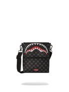 Sprayground Tracolla Nera Uomo Drip Check Shark Messenger 910B6572NSZ - Stilato