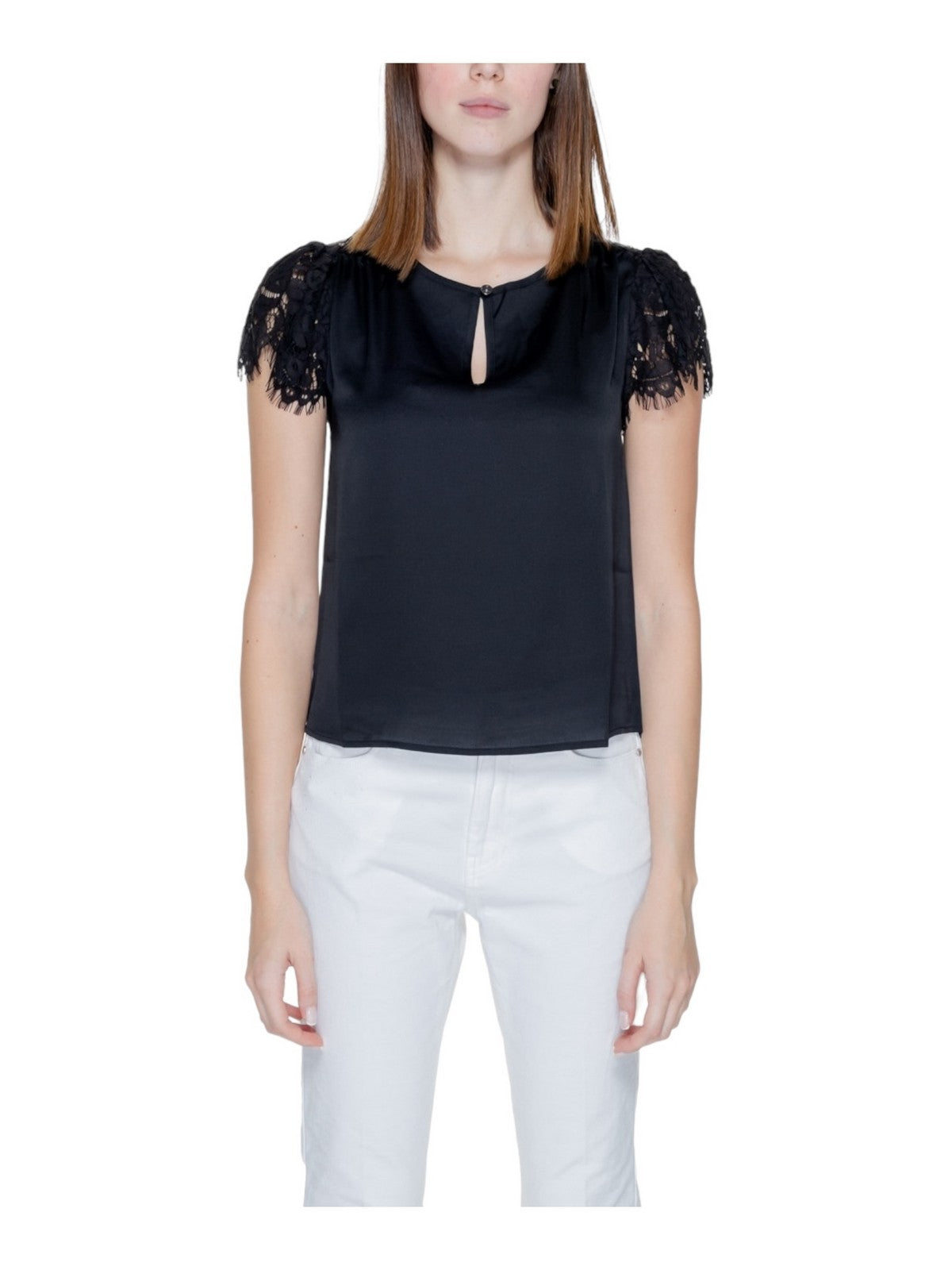 GUESS Top Donna Ss Guendalina Top W4GH86 WD8G2 JBLK Nero - Stilato