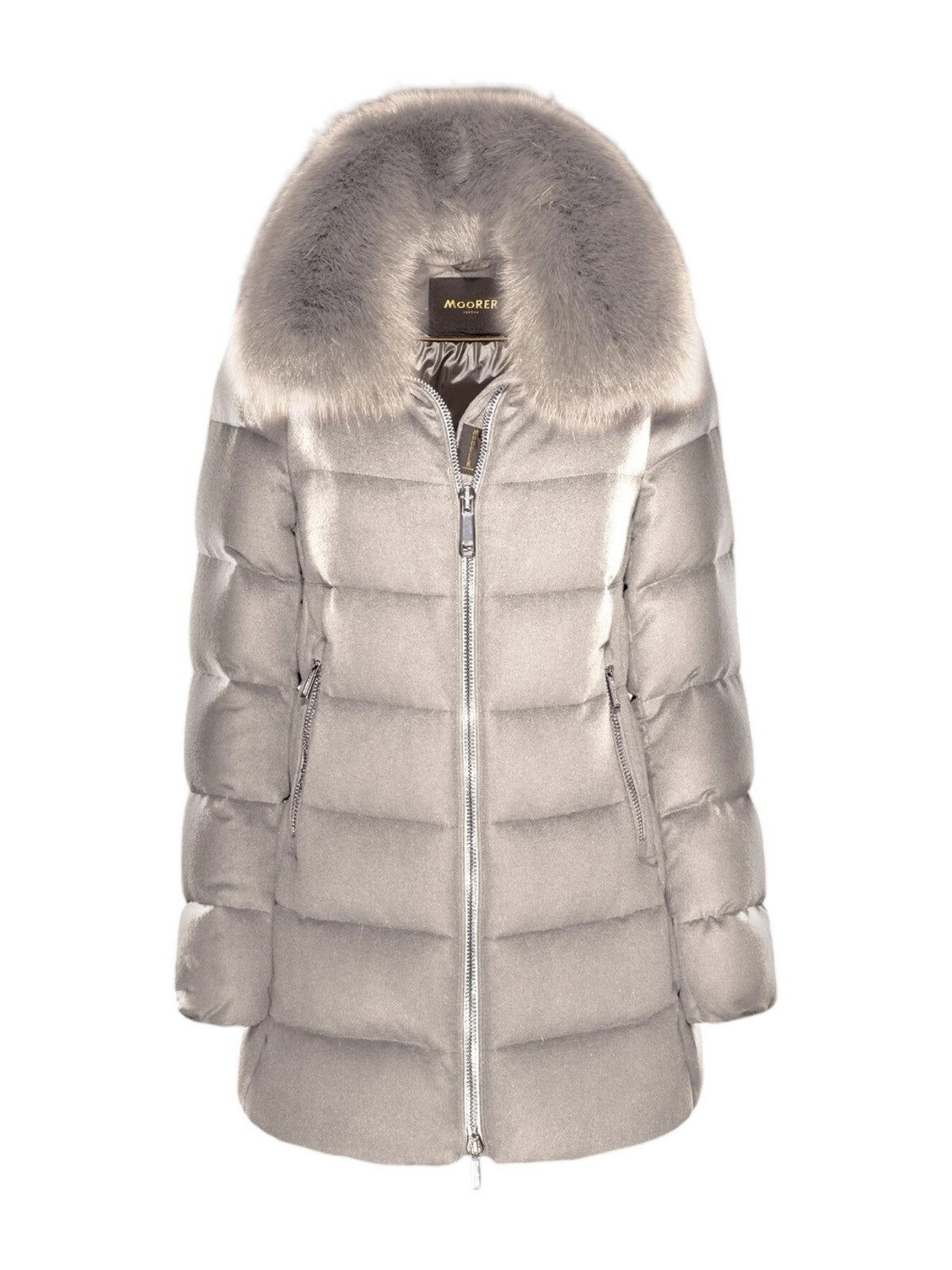 MOORER Piumino Donna DORADO-FUR-LS9 MODGI300004 U0215 Bianco - Stilato