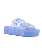 COLORS OF CALIFORNIA Ciabatta Donna high jelly sandal 2 buckles HC.CHJ402 DEN Blu - Stilato