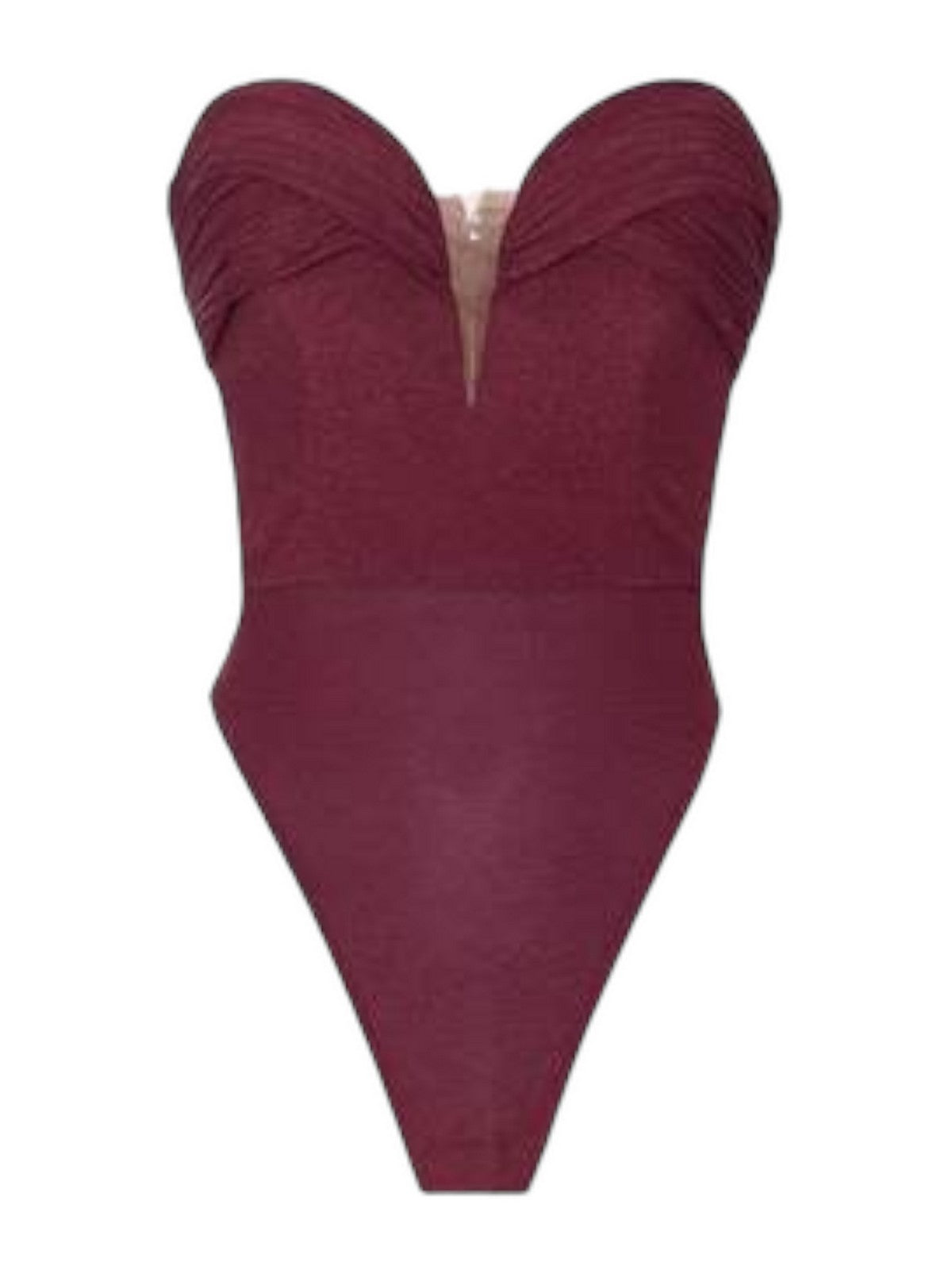 Elisabetta Franchi Body Rosso Jersey Lurex Plissettato Donna BO00247E2 CG3 - Stilato