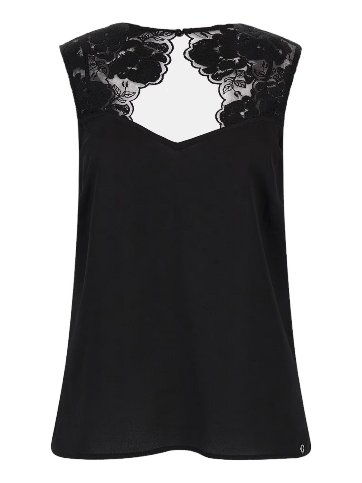 GUESS Top Donna Sl Perla Lace Top W4RH61 WD8G2 JBLK Nero - Stilato