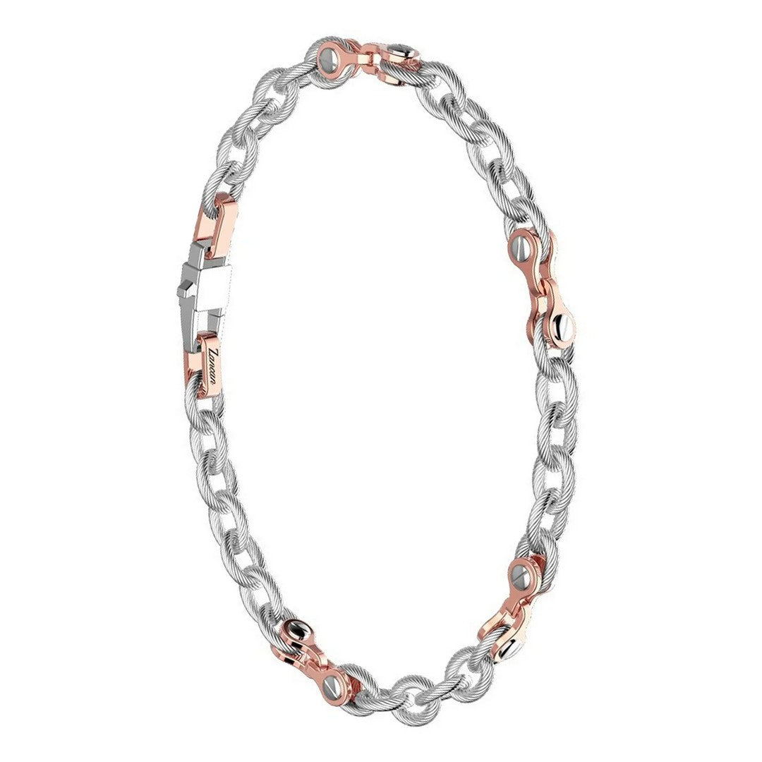 Zancan Bracciale Uomo in acciaio e inserti rosè - EHB155 - Stilato