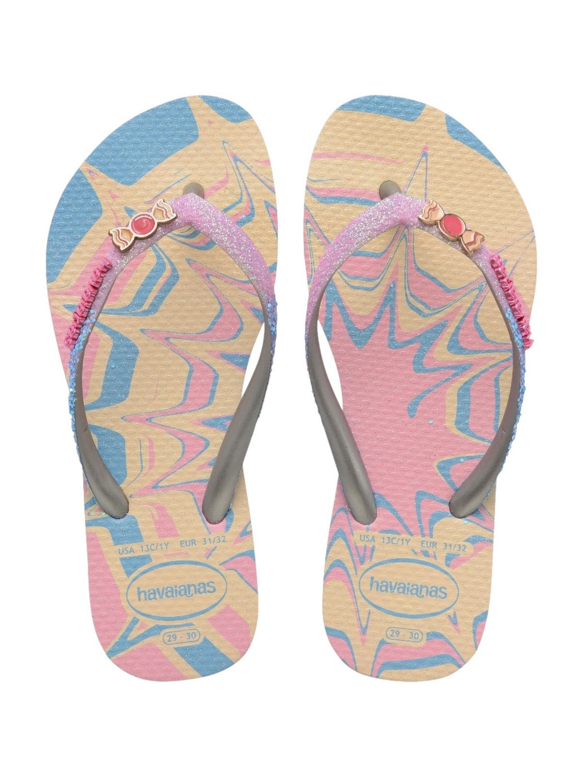 HAVAIANAS Infradito Bambine e ragazze Hav. Kids slim glitter trendy 4146976.9321 Rosa