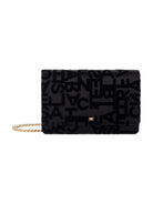 Elisabetta Franchi Borsa a Tracolla Nera In Raso Lettering Donna BS22A46E2 110 - Stilato