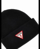 Guess Cappello Nero Donna Beanie Patch Triangolo AW5234 VIS01 BLA - Stilato